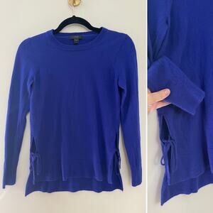 J. Crew Classic‎ Royal Blue 100% Merino Wool Natural Fiber Tie Waist Sweater S